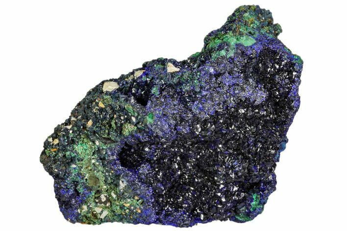 Sparkling Azurite Crystals With Malachite - Laos #107193